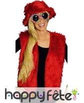 Gilet de fourrure rouge