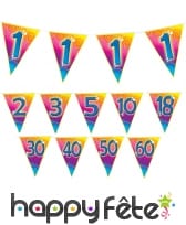 Guirlande de fanions avec âge, 5m