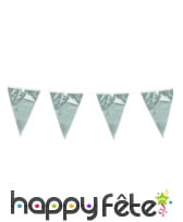Guirlandes de fanions argentés, 10m