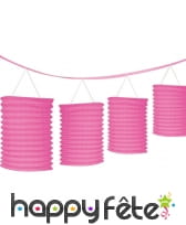 Guirlande de lanternes roses 3,65m