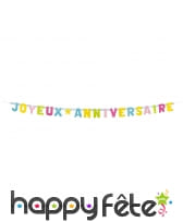 Guirlande de lettres joyeux anniversaire, 2m