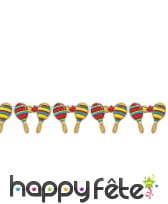 Guirlande de maracas colorées, 3m