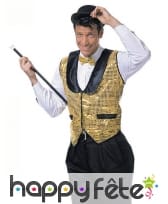 Gilet doré pour homme, brillant