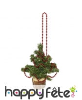 Guirlande de perles rouges de 2,7 m