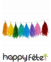 Guirlande de pompons multicolores