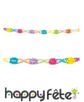 Guirlande de rosaces multicolore en papier, 6m