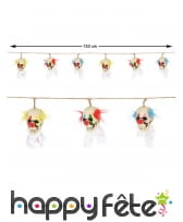 Guirlande de tête de clown effrayant de 1,53 m, image 2