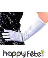 Gants élastiques blanc satiné