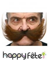 Grosse et large Moustache marron adhésive