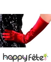 Gants élastiques rouge satiné