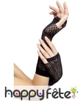 Gants filet noir sans doigts, image 1