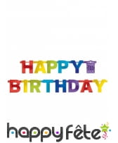 Guirlande Happy Birthday articulée de 2,19m
