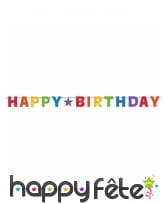 Guirlande Happy Birthday articulée et colorée, image 1