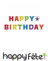 Guirlande Happy Birthday articulée et colorée