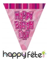 Guirlande Happy Birthday de Fanions, 274cm, image 1