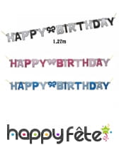 Guirlande Happy birthday en carton de 127cm