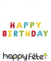 Guirlande Happy Birthday en lettre ballon 274cm
