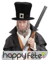 Gand haut de forme noir et barbe marron