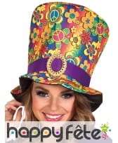 Gros haut de forme coloré peace and love