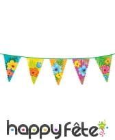 Guirlande hawai de fanions fleuris, 6m