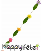 Guirlande Hawaïenne fleurs et feuilles 180cm