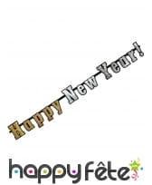 Guirlande Happy New Year argent or de 1,42m