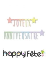 Guirlande Joyeux anniversaire pastel, 160cm