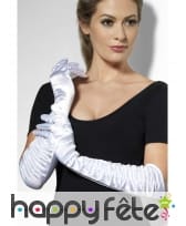 Gants long blanc femme séductrice, image 2