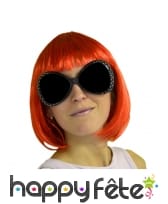 Grande lunettes noires de starlette, à strass