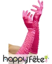 Gants longs rose femme