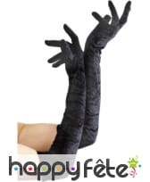 Gants longs velour noir