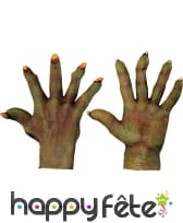 Gants mains de monstre vertes