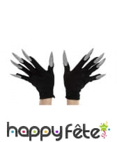 Gants noirs avec longs ongles pailletés, image 4