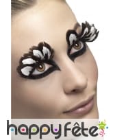 Grands naux-cils plumes marron/blanc