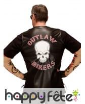 Gilet noir de biker, image 1