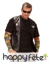 Gilet noir de biker