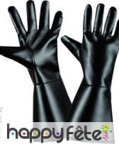 Gants noir en simili cuir pour adultes