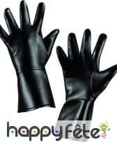 Gants noir en simili cuir pour adultes, image 1