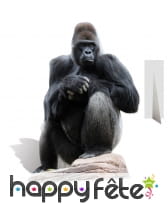 Gorille noir en carton plat taille réelle