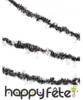 Guirlande noire et blanche avec crâne, 4m
