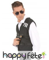 Gilet noir FBI pour homme, image 1