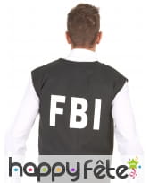 Gilet noir FBI pour homme, image 2