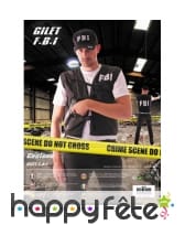 Gilet noir FBI pour homme, image 3