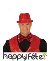 Grand noeud papillon rouge métallisé de 20 cm