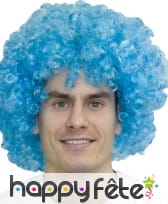 Grosse Perruque afro pop bleue