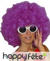 Grosse perruque afro violette