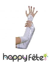 Gants plissés blancs avec attache doigt, image 1