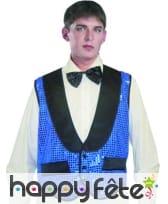 Gilet pailleté de bleu