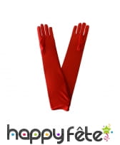 Gants plissés rouges satinés, image 1