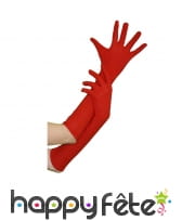 Gants polyester rouge de 40cm, image 1
